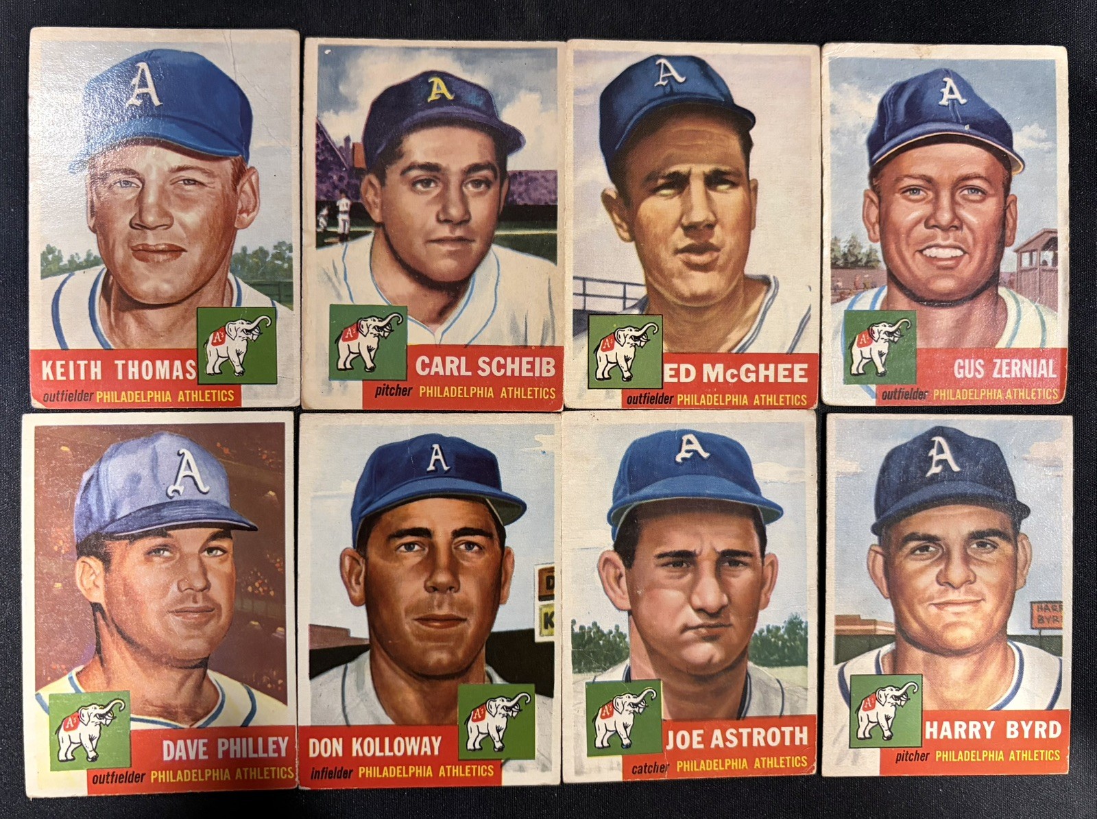 🔥LOT Of 8~ 1953 Topps Athletics Baseball Cards- Commons 🔥
