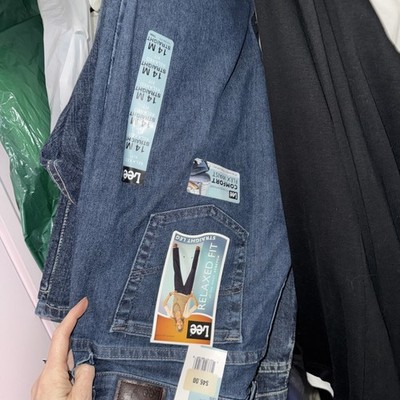 NWT, LEE, Womens, Relaxed Fit Straight Leg Jeans, Premium Stonewash, Size 14M Vi