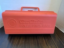 Vintage ViewMaster Collector's Case Only! Handle, Red, Plastic, Clean!