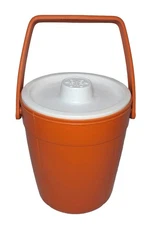 Vintage Rubbermaid Ice Bucket 2260 Orange 1970s W/ Lid & Handle