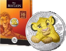 2025 France Disney Lion King Simba Colorized 13g Silver Coin