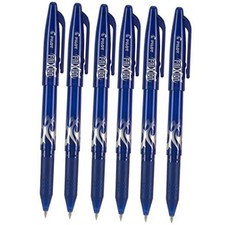 FriXion Ball 0.7mm Erasable Gel Pens, Fine Point, Blue Ink, Pack Of 6