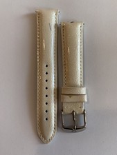 Michele 18mm Genuin Patent White Leather Watch Strap MS18AA050114