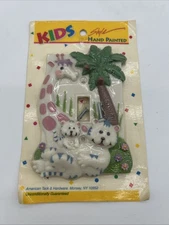 Vintage Kid's Hand Painted Jungle Animals Toggle Switch Plate Model 330425