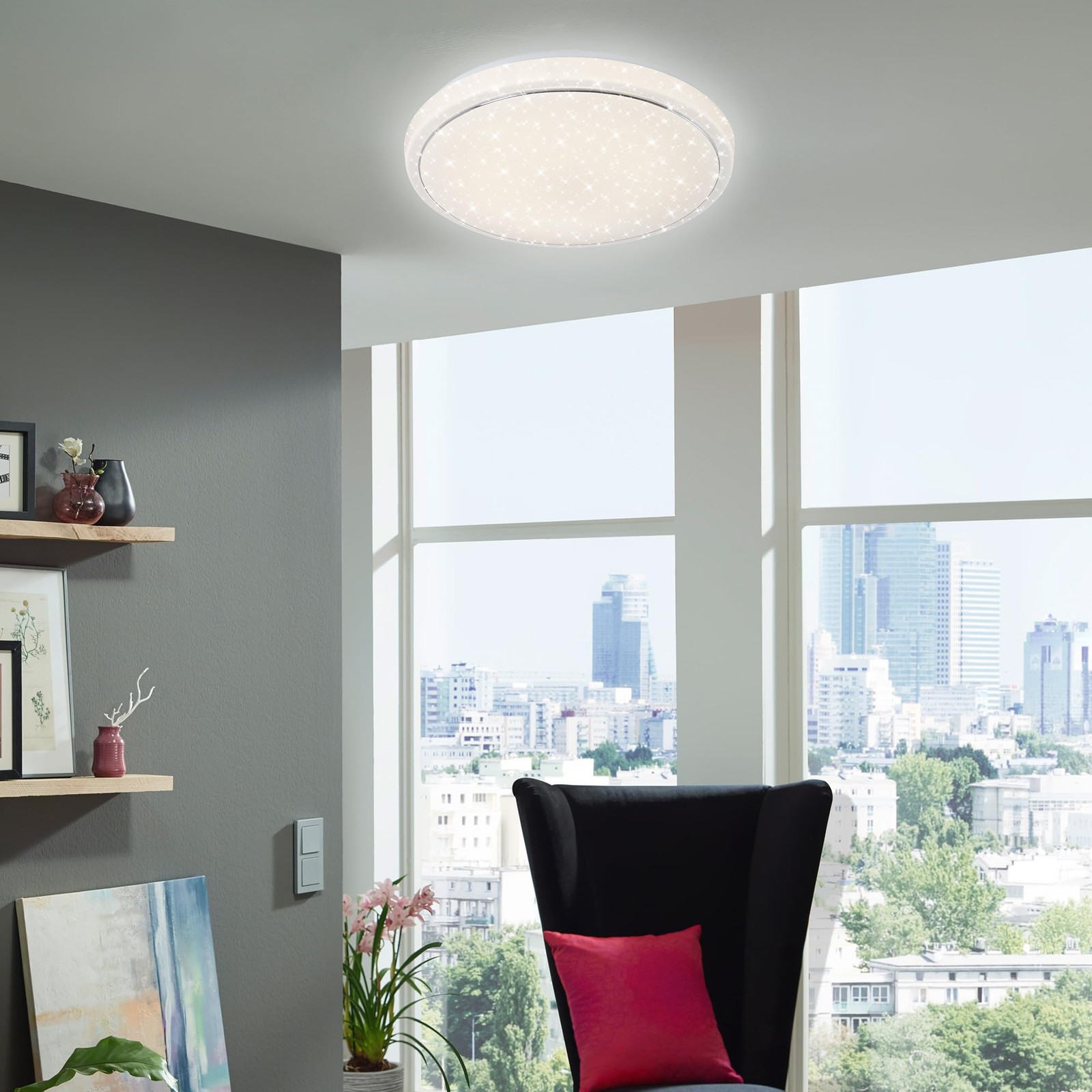 Plafonnier LED haute performance en aluminium brossé à intensité variable par télécommande - 2