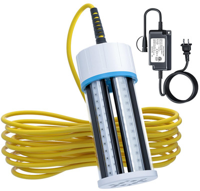 Underwater Fishing Light, 110V/12V Green LED, Submersible, IP68, 30ft Cable