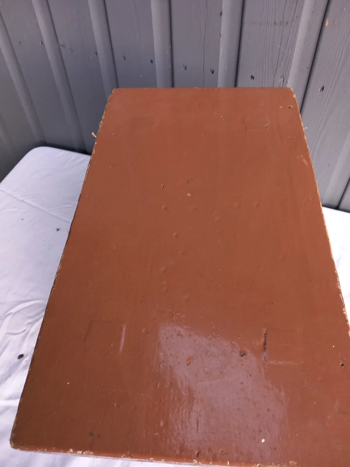 Antiguo taburete de pie de pino pintado Foto 2 de 4