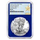 2021 (W) $1 Type 1 American Silver Eagle NGC MS70 ER West Point Star Label Blue