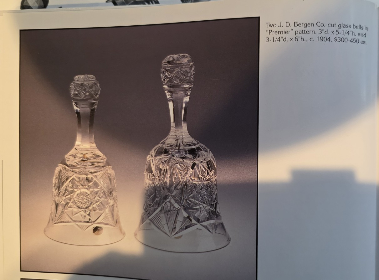 RARE J.D. Bergen Company American Brilliant Period Cut Glass Dinner Bell C. 1904