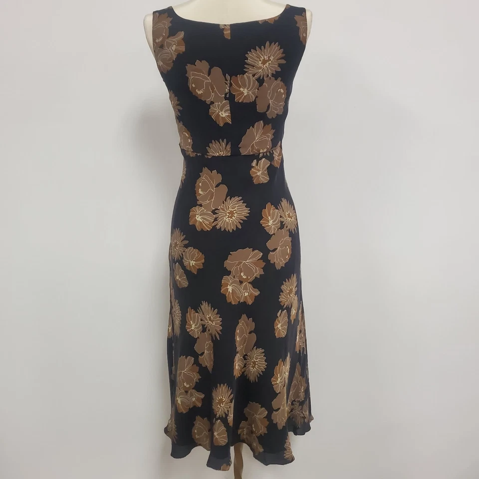 Vestido midi vintage J Crew para mujer Y2K babydoll de seda talla XS negro hada grunge Foto 3 de 4