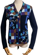 KENZO Jeans Rare Vintage Beautiful Cardigan Zipper with Sakura Floral Print M/L