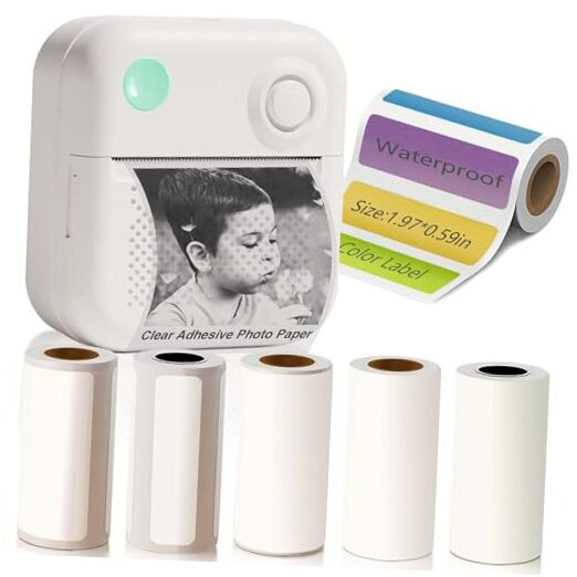 Portable Thermal Label Maker with 6 Waterproof Tapes for Home & Office-image