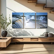 3pcs Iguazu Falls Argentina Natural Wall Art Canvas Unframed/Framed