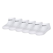 NIKE Kid's Swoosh Cushioned No Show Cushioned Socks 6 Pack 10C-3Y Fits 5-7 Years