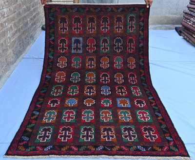 Afghan Baluchi Handmade Rug. Unique Vintage Rug.
