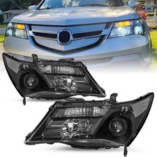 Headlights w/o Adaptive Black Clear HID Headlights Assembly For 07-09 Acura MDX