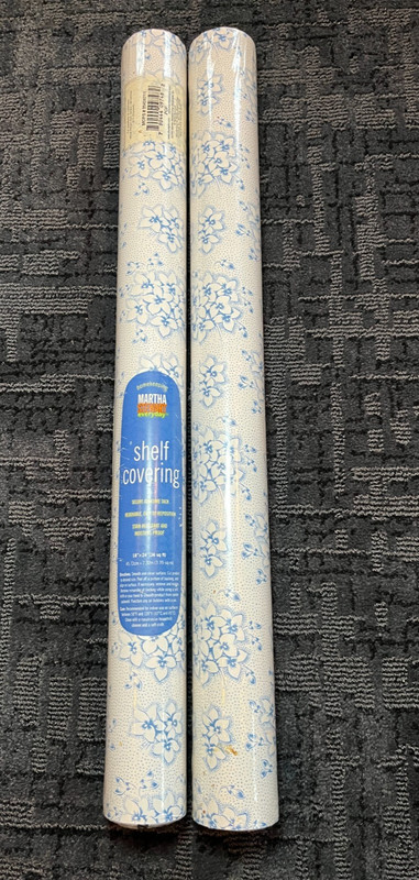 2 Vintage Martha Stewart Self-adhesive Shelf Liner Vintage 18”x24’ 36 Sq Ft BLUE