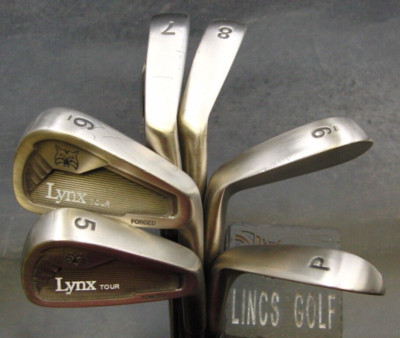 Set 6 x Lynx Tour geschmiedete Eisen 5-PW normale Stahlschäfte Golf Pro Griffe *