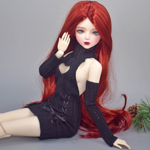 Handgefertigte rote Haare 1/3 BJD Puppe 56 cm Mädchen Wechselaugen + Kleidung zusammengebaut - Bild 19 von 21