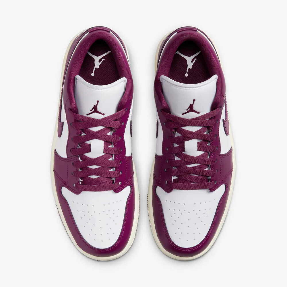 New Nike Women's Air Jordan 1 Low Shoes - White/ Bordeaux