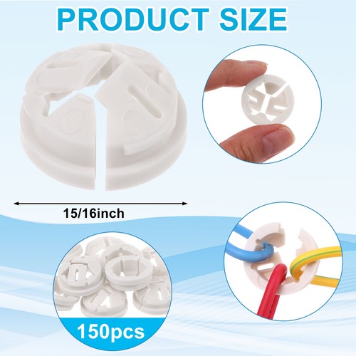 150 Pieces 3/8-1/2 Inch Non-Metallic Button Push-in Cable Connector, Plastic Cab