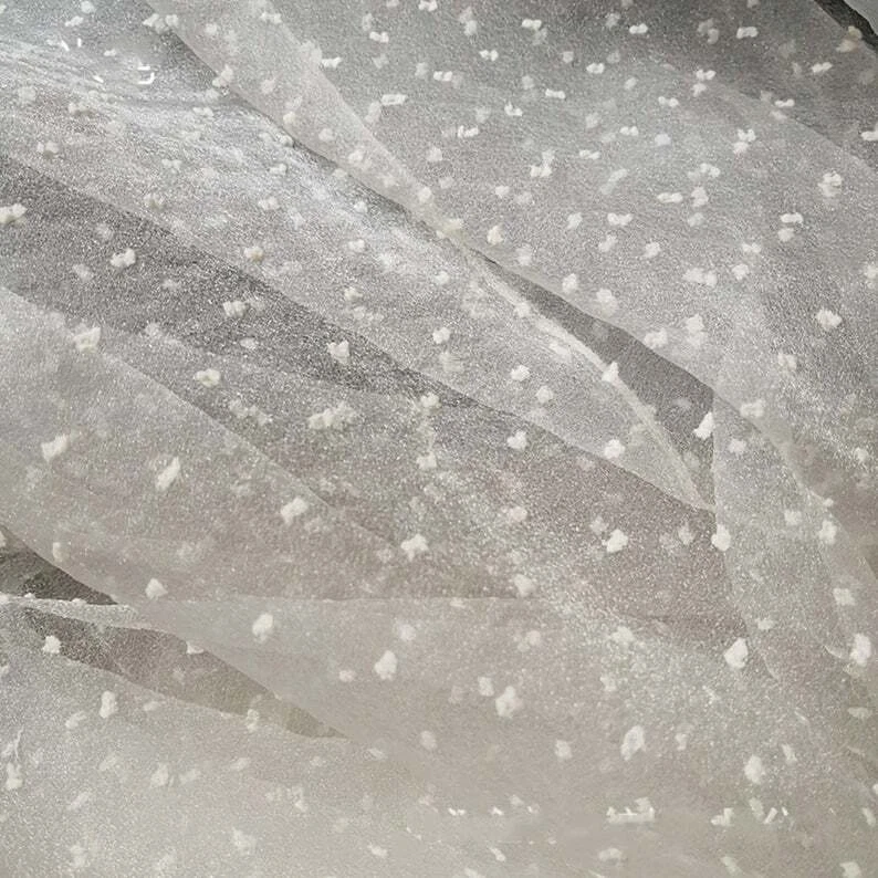 1Y Polka Dot Glimmer Organza Mesh Lace Fabric DIY TuTu Dress Wedding Bridal Veil - Image 2 of 4