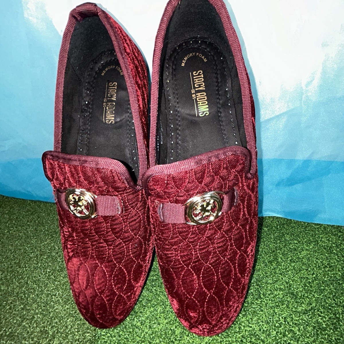 Stacy Adams Mens Red Velvet Party Tuxedo Shoes Size 8 Shop Stacy Adams Red Shoes | The Suit Depot main image 3
