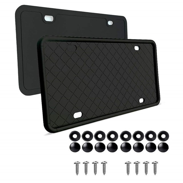 2pc Rubber License Plate Holder Mounting Screws Bumper Bracket Frame