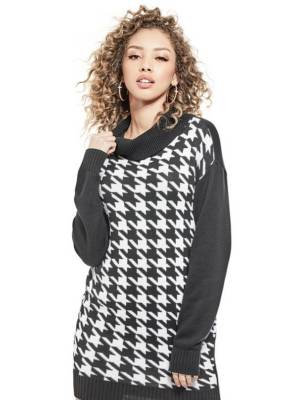 houndstooth sweater dress