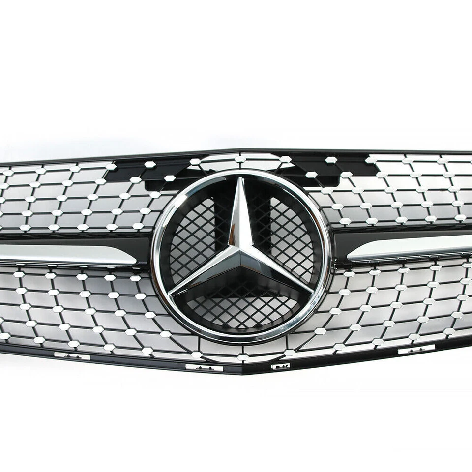 Grill For Mercedes Benz 2008-2014 C-Class W204 C300 C350 Front Grille W/Emblem - Image 2 of 4
