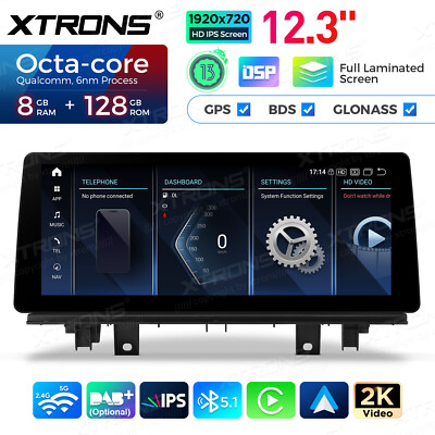 12.3'' 2K Android 14 Car Screen for BMW X1 F48 Qualcomm 680 8+128GB CarPlay WiFi