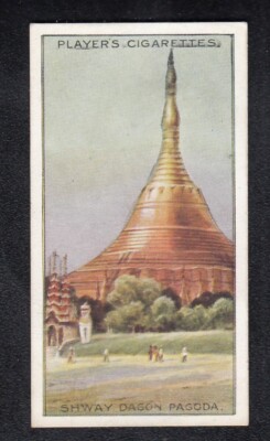 Vintage 1916 World Wonders Card SHWAY DAGON PAGODA RANGOON Burma Myanmar