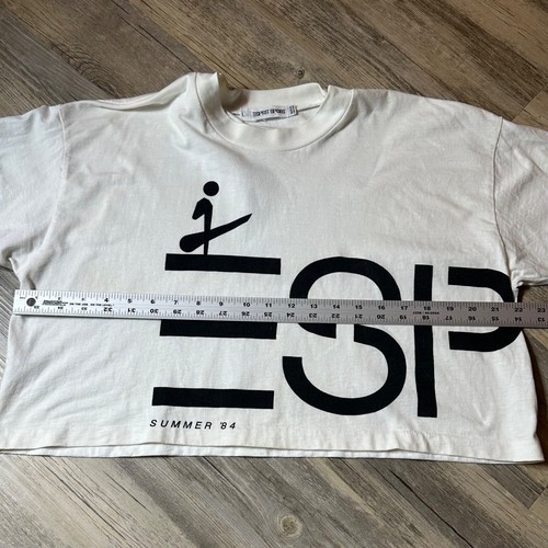 Vtg 1984 Esprit Crop Tee Olympic Summer Games LA Gymnastics T-Shirt Large USA - Picture 3 of 7