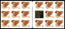 US Scott # 2597a, Eagle and Shield, Booklet Pane of (17) 1992 29¢ Stamps, MNH