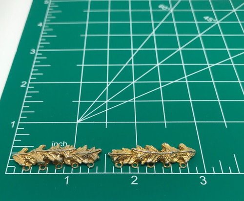 Castlecliff Vintage Stacked Leaf Gold Tone 5 Strands - TWO Bar Findings ONLY - Afbeelding 7 van 11