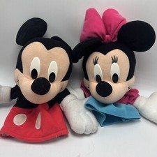 HAND PUPPETS SET Disney Baby Mickey  Minnie Mouse  Plush - Mattel