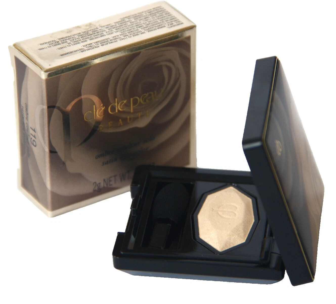 Productos de sombras de ojos individuales en polvo prensado con llave de piel de belleza