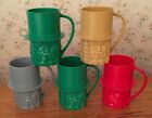 New Listing5 Vtg 1950s Planters Advertising Mr. Peanut Multi- Color Plastic Mug Cups