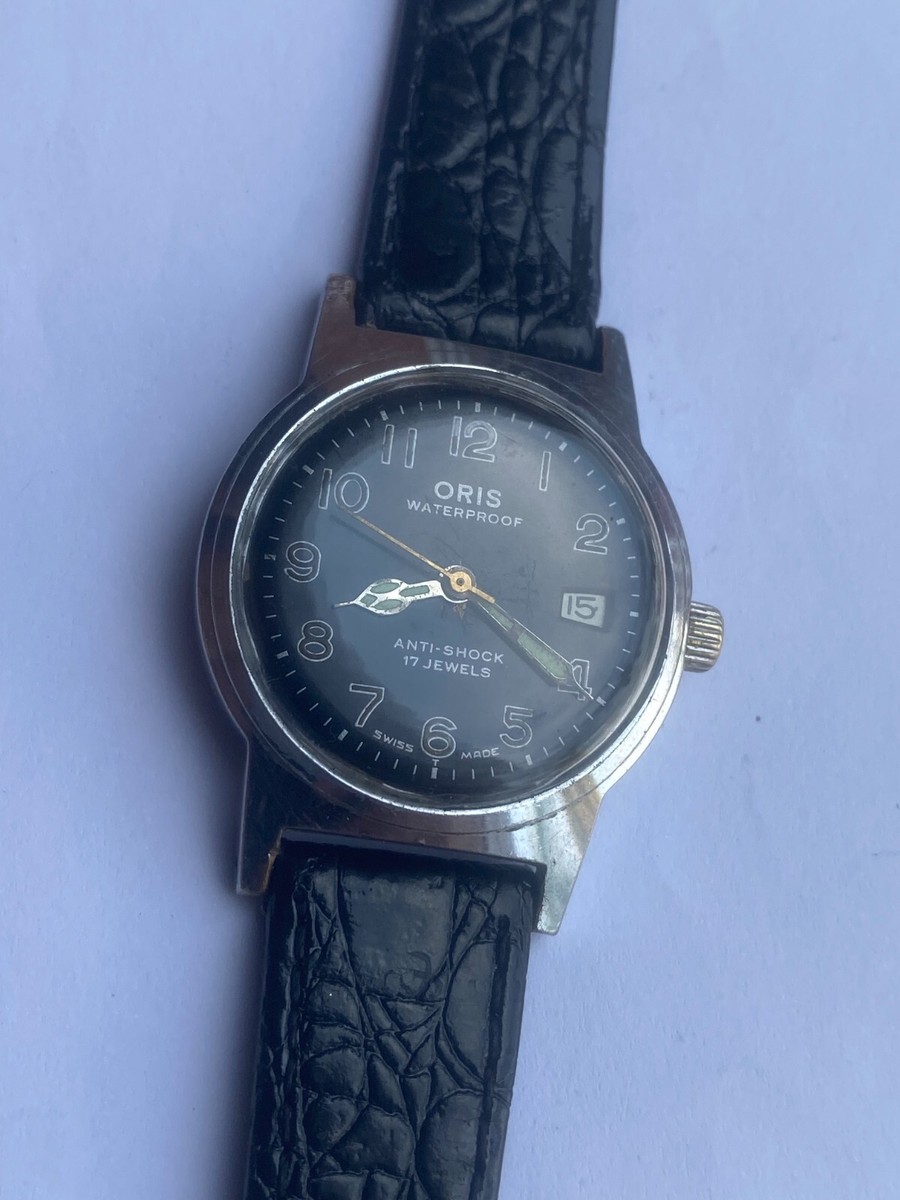 Vintage Oris Watch Co Military Manual Winding Black Dial