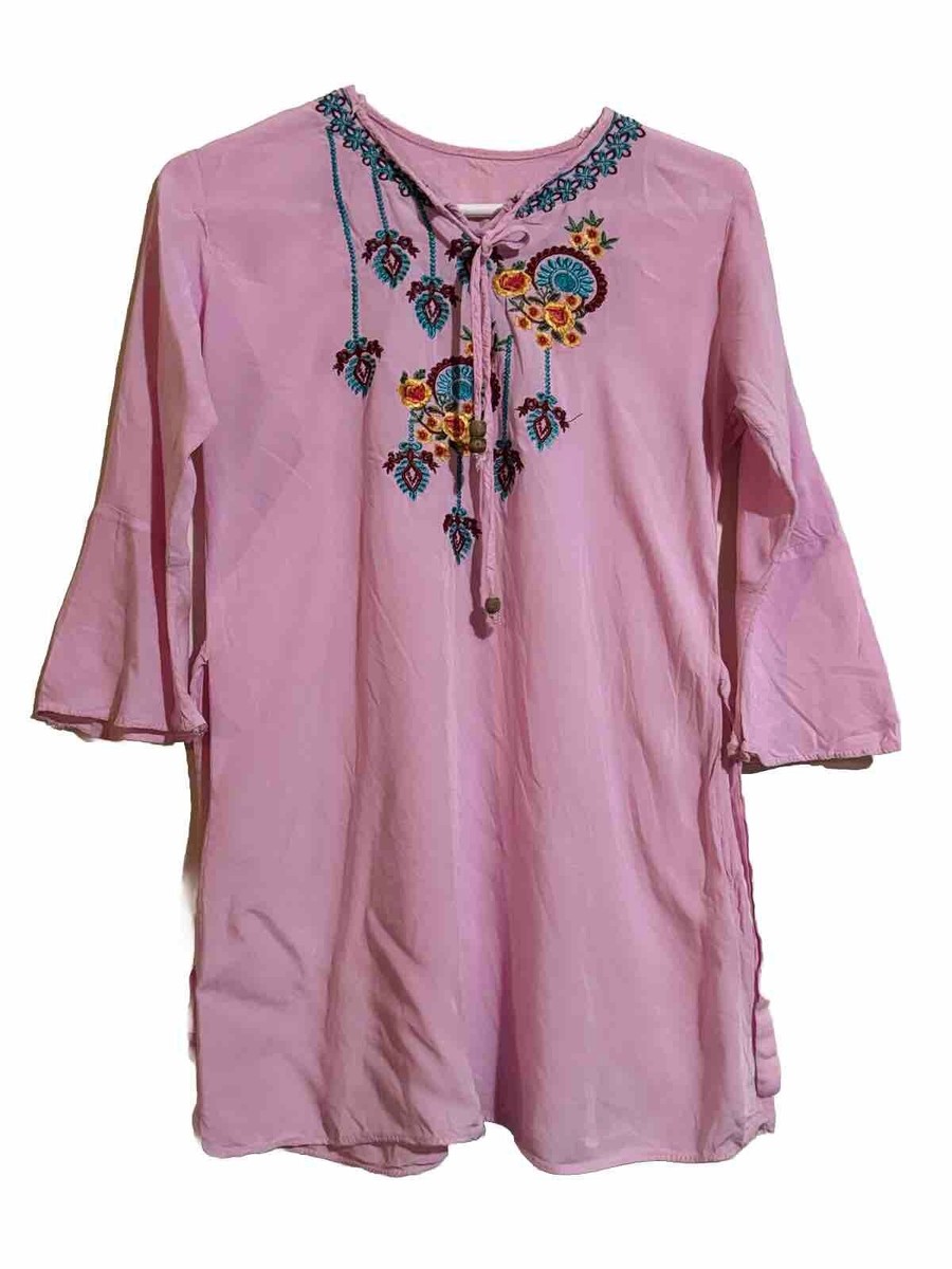 Cute Summer Dress/tops With Colorful Flower Design