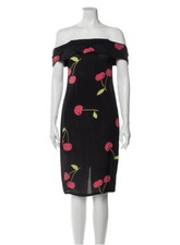 Reformation Carrera Sheath Dress Cherry Print Off The Shoulder S