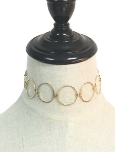 Circle Chain Choker Necklace - Picture 2 of 9