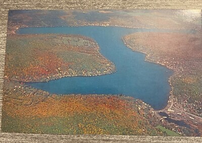 Vintage Harveys Lake Pennsylvania Postcard By Dexter Press Aerial View