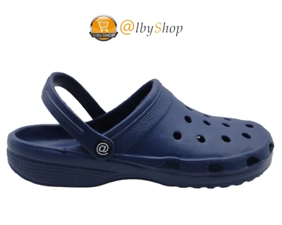 ciabatta da donna uomo in gomma mare piscina casa sabot chiuso blu unisex nuovo