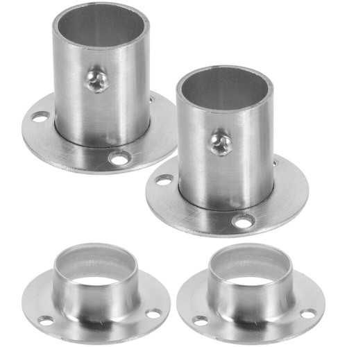 4 Pcs Wardrobe Clothes Rail Holder Closet Rod Bracket Pole Sockets