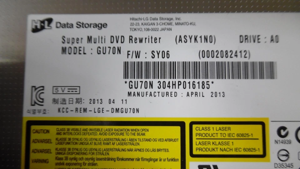 Unidad óptica interna original SONY SVF142C29M - DVD±RW / GU70N - probada Foto 4 de 4