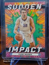 Franz Wagner Sudden Impact Green Logofractor 2024 Topps Chrome Orlando Magic 