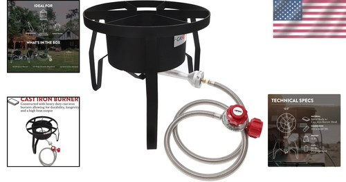 65,000 BTU Propane Gas Burner with Premium Regulator - Outdoor Cooking Essential - Picture 2 of 10