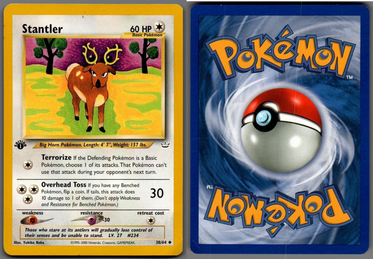 2001 Pokemon, Neo Revelation, #38/64 Stantler, 1st Edition, Uncommon