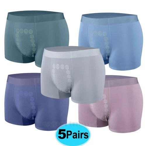 5PCS MAGNETICEFT Energy Field Therapy Men Pants Magnetic Male Underwear Boxer US - Picture 1 of 20